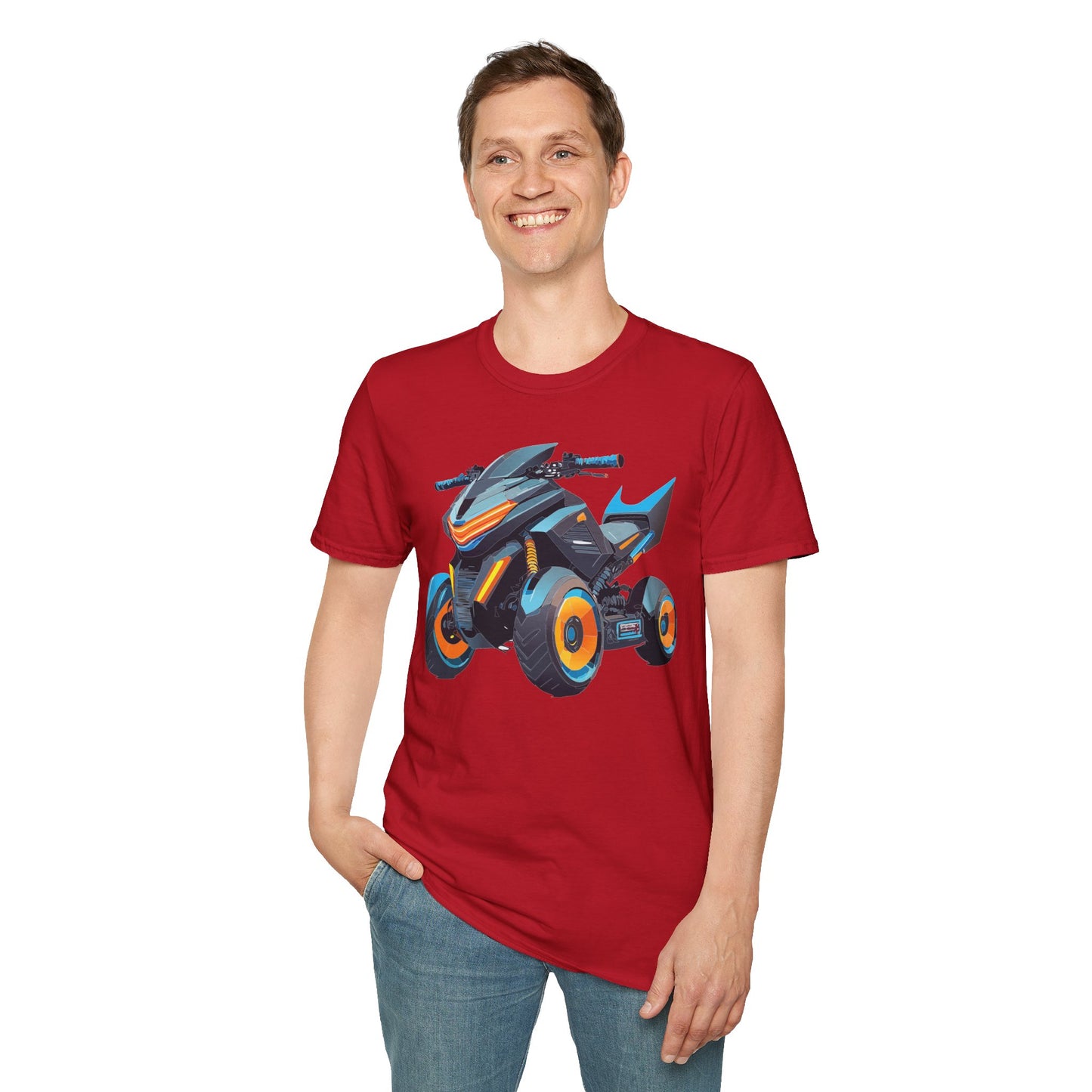Unisex Motorcycle Art Design T Shirt Softstyle 64000 MTB Graphic Tee For Riders