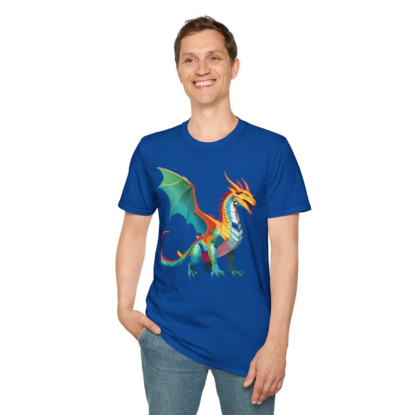 Dragon T Shirt Unisex Animal Design Tee Softstyle Gildan 64000 100 Percent Ring Spun Cotton