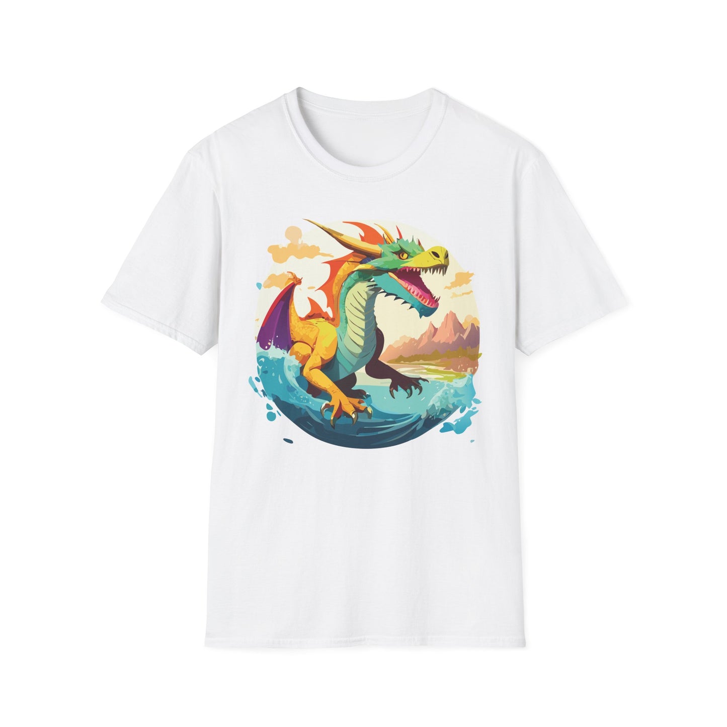 Dragon T Shirt Unisex Animal Print Dragon Shirt Gildan Softstyle Cotton Tee 64000