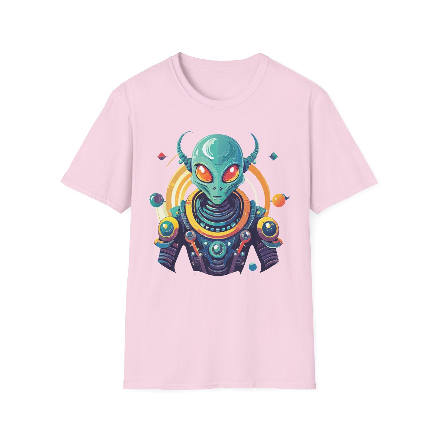 Alien Cosmos T Shirt Unisex Softstyle Cotton Tee With Alien Art Design Premium Comfort