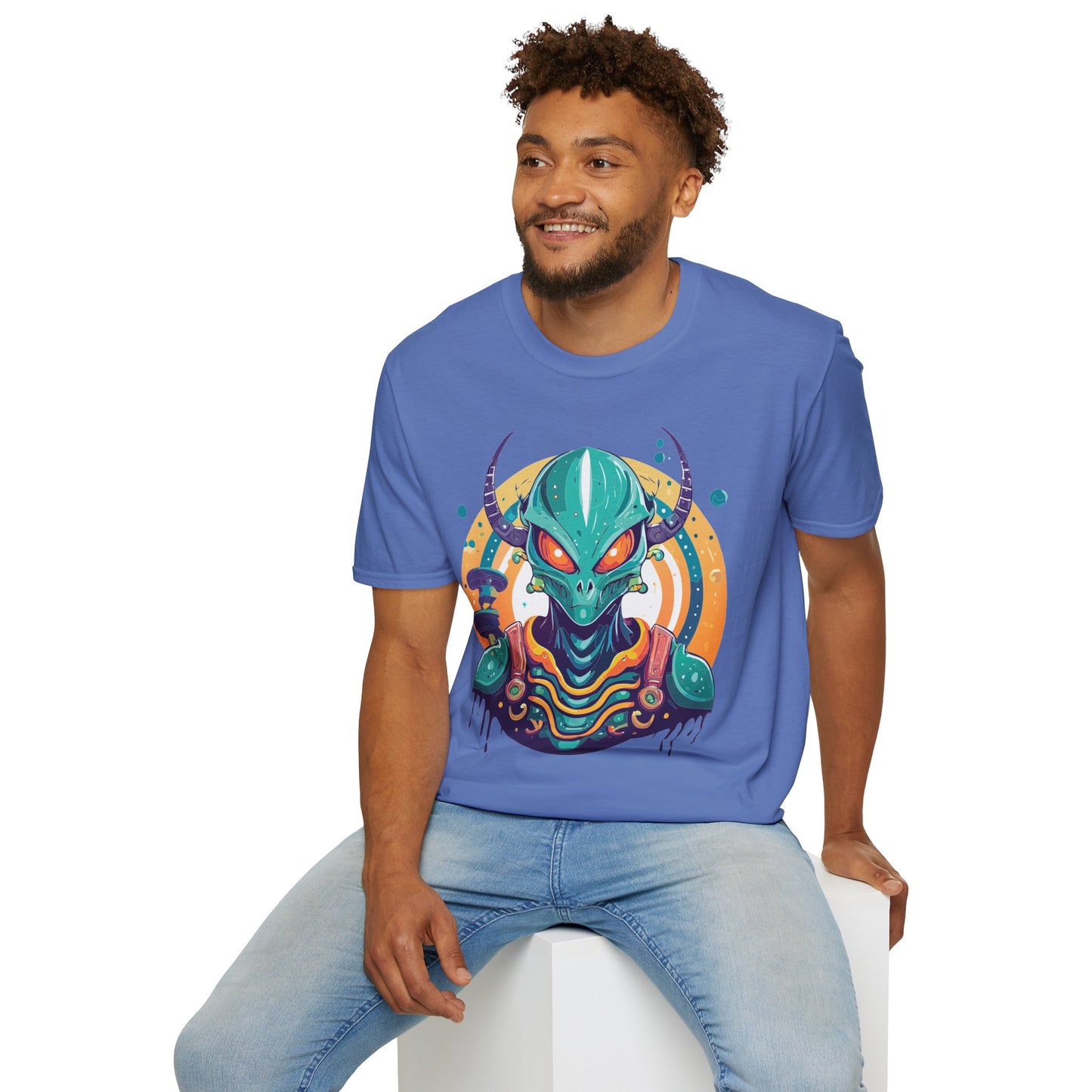 Alien T Shirt Cosmos Shirt Unisex Softstyle Tee 100 Percent Ring Spun Cotton Short Sleeve