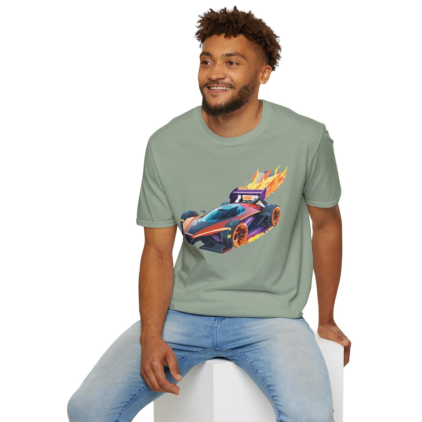 Unisex Car T Shirt Hot Wheels Graphic Tee Car Shirt Gildan Softstyle 64000 Cotton Tee