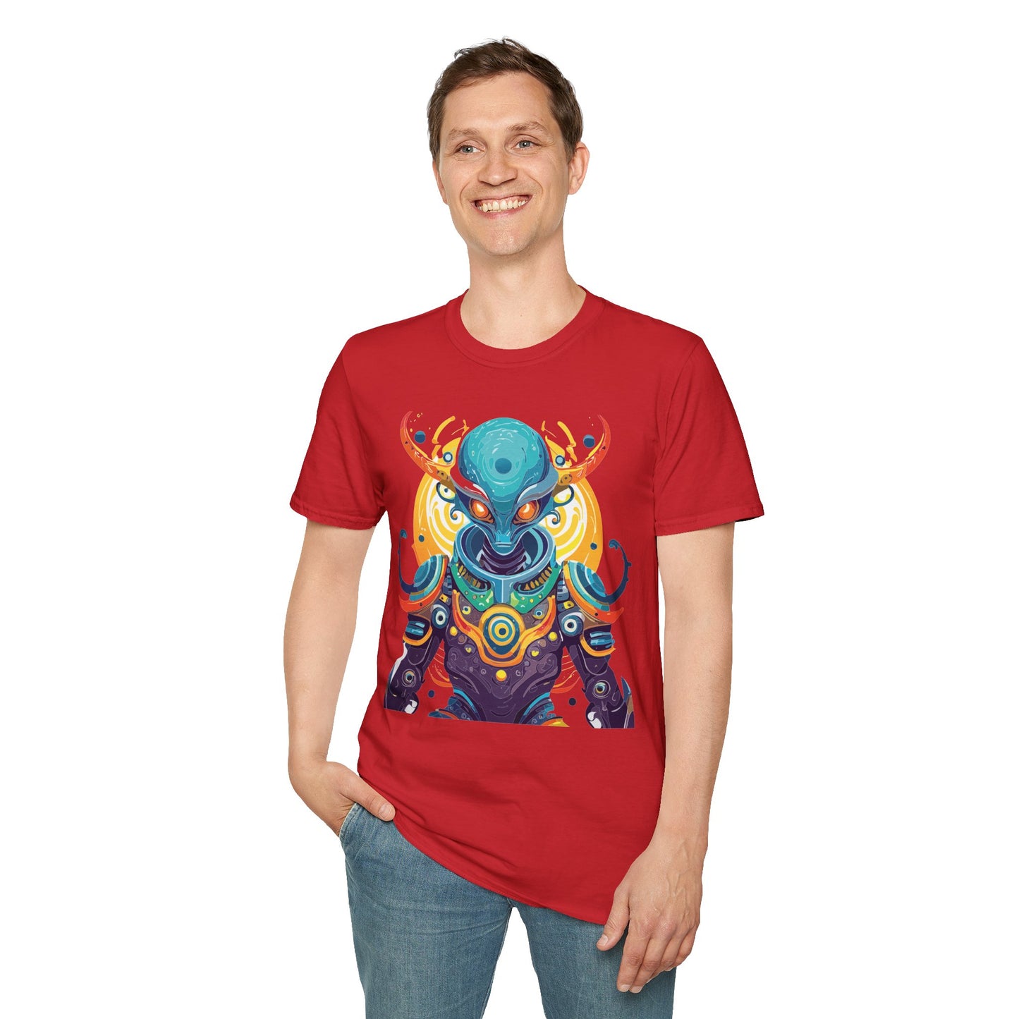 Alien T Shirt Cosmos Shirt Unisex Short Sleeve Tee With Alien Art Design Ring Spun Cotton