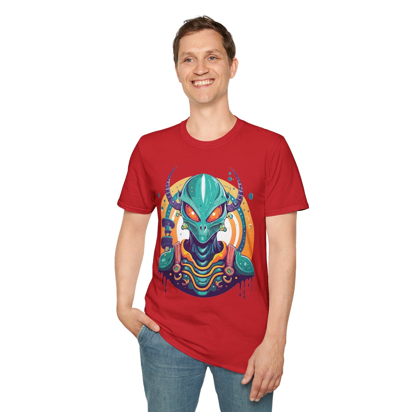 Alien T Shirt Cosmos Shirt Unisex Softstyle Tee 100 Percent Ring Spun Cotton Short Sleeve