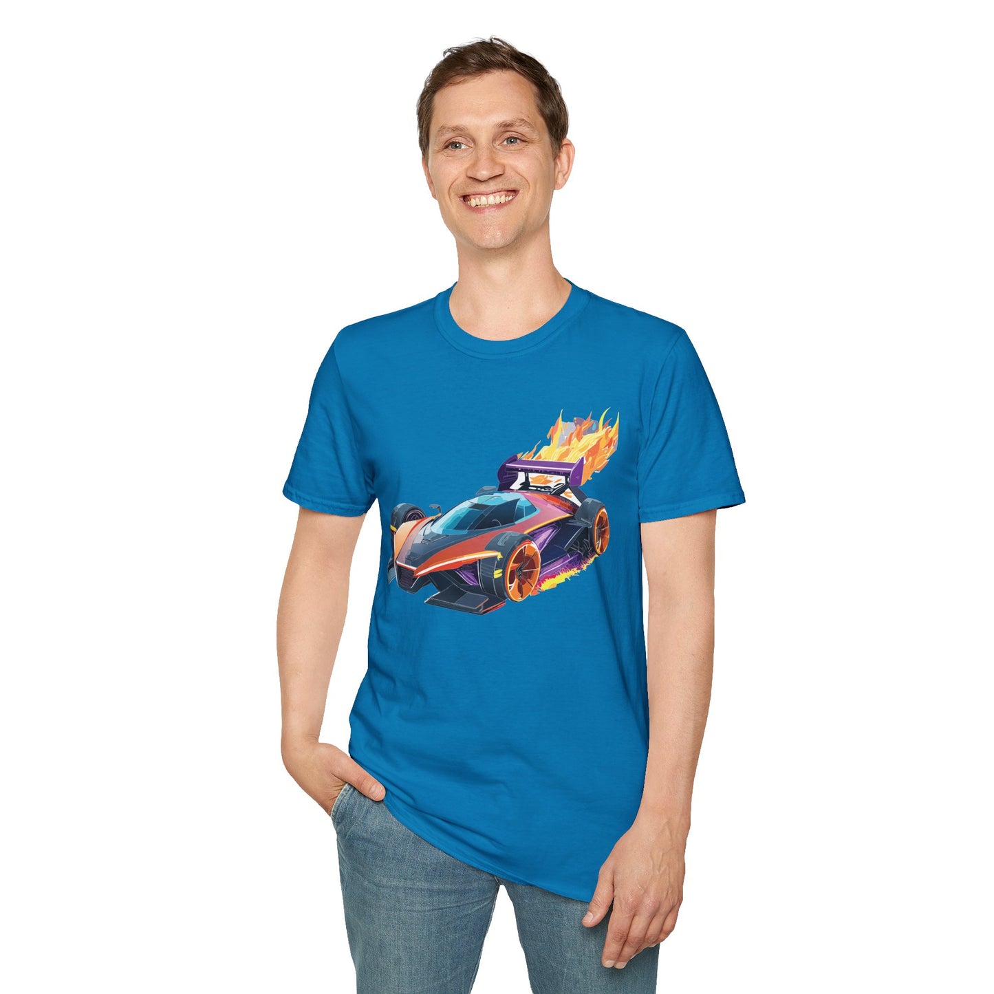 Unisex Car T Shirt Hot Wheels Graphic Tee Car Shirt Gildan Softstyle 64000 Cotton Tee