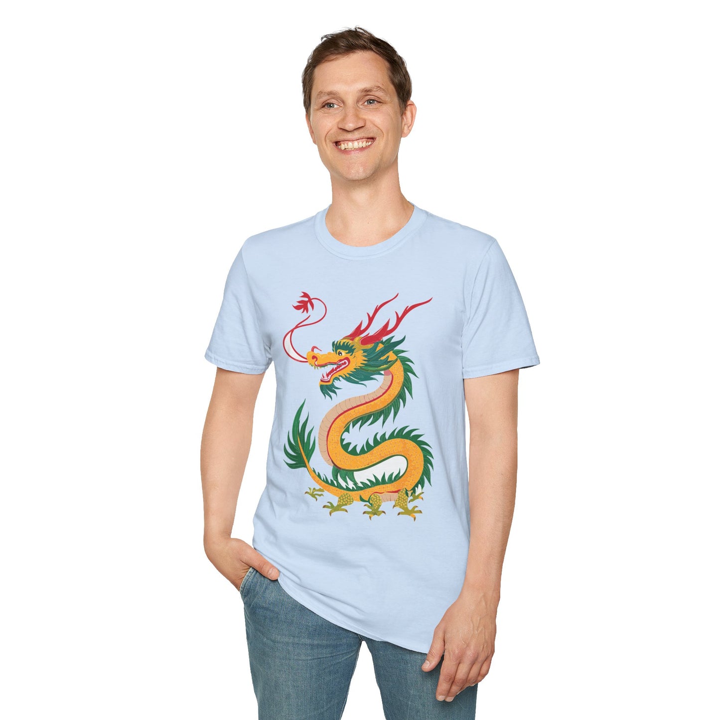 Dragon T Shirt Unisex Dragon Shirt Animal Shirt Gildan Softstyle 64000 100 Percent Cotton Tee