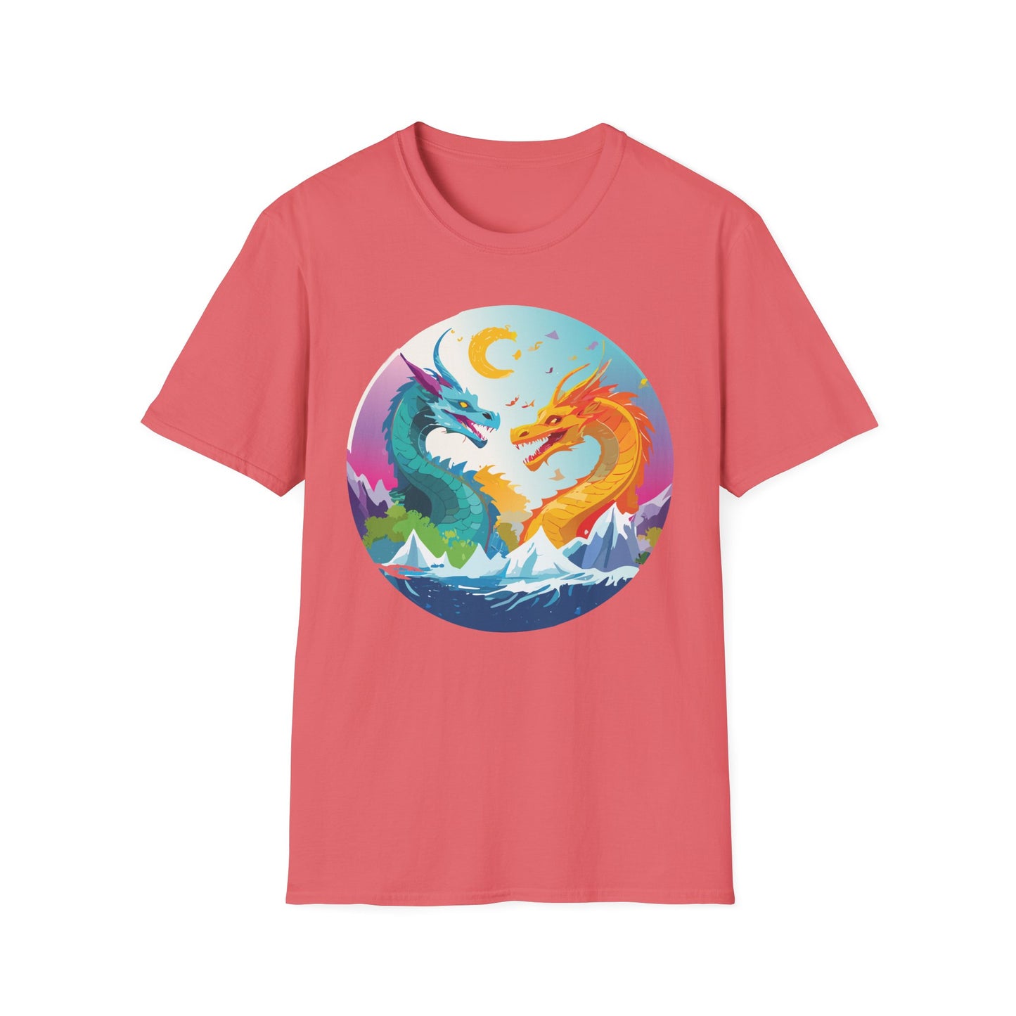 Dragon T Shirt Unisex Gildan Softstyle 64000 Tee Dragon Artwork Animal Print Shirt