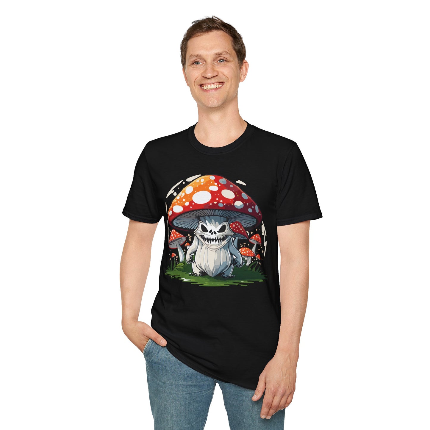 Mashroom Tee Shirt Unisex Softstyle 64000 100 Percent Ring Spun Cotton Funny Mashroom Fungus Design