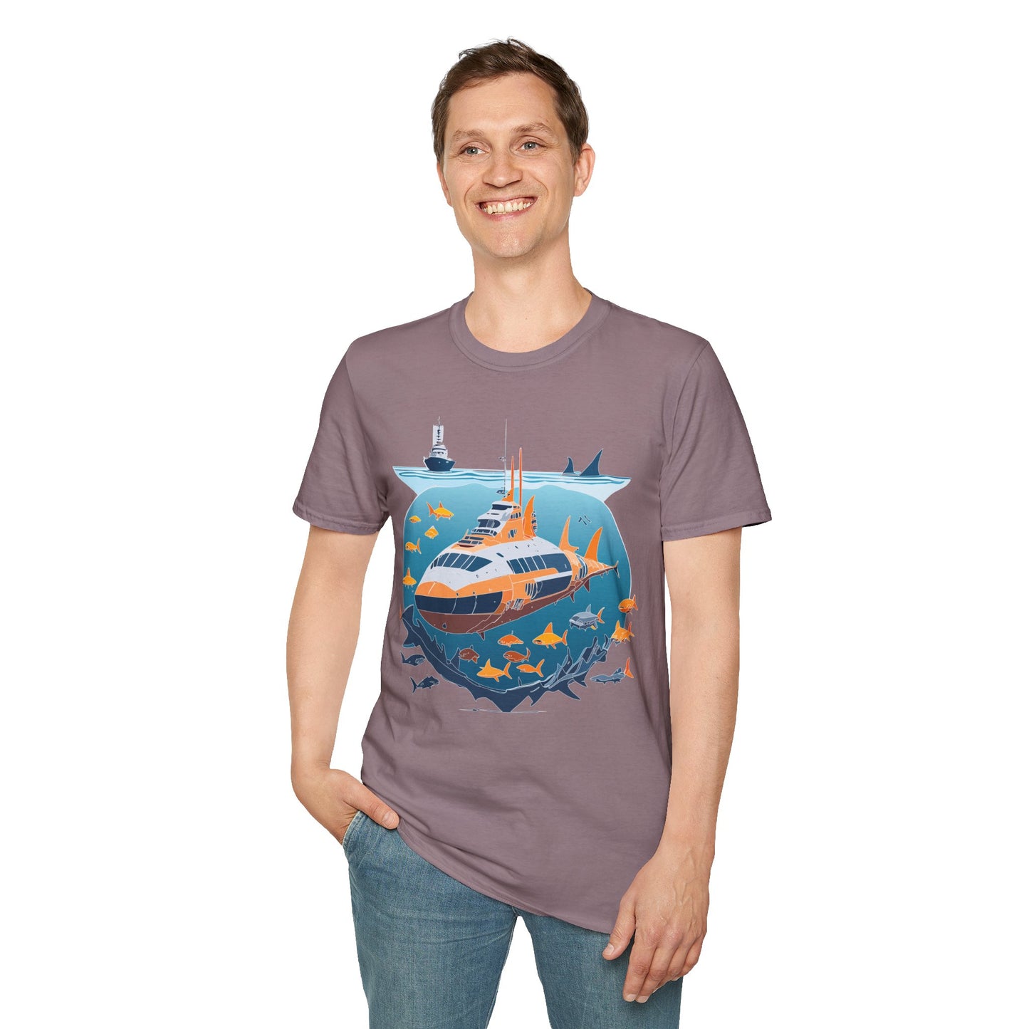 Ocean Tee Shirt, Ocean Shirt, Shirt with Ocean, U boat Tees, Shirt with U-Boat