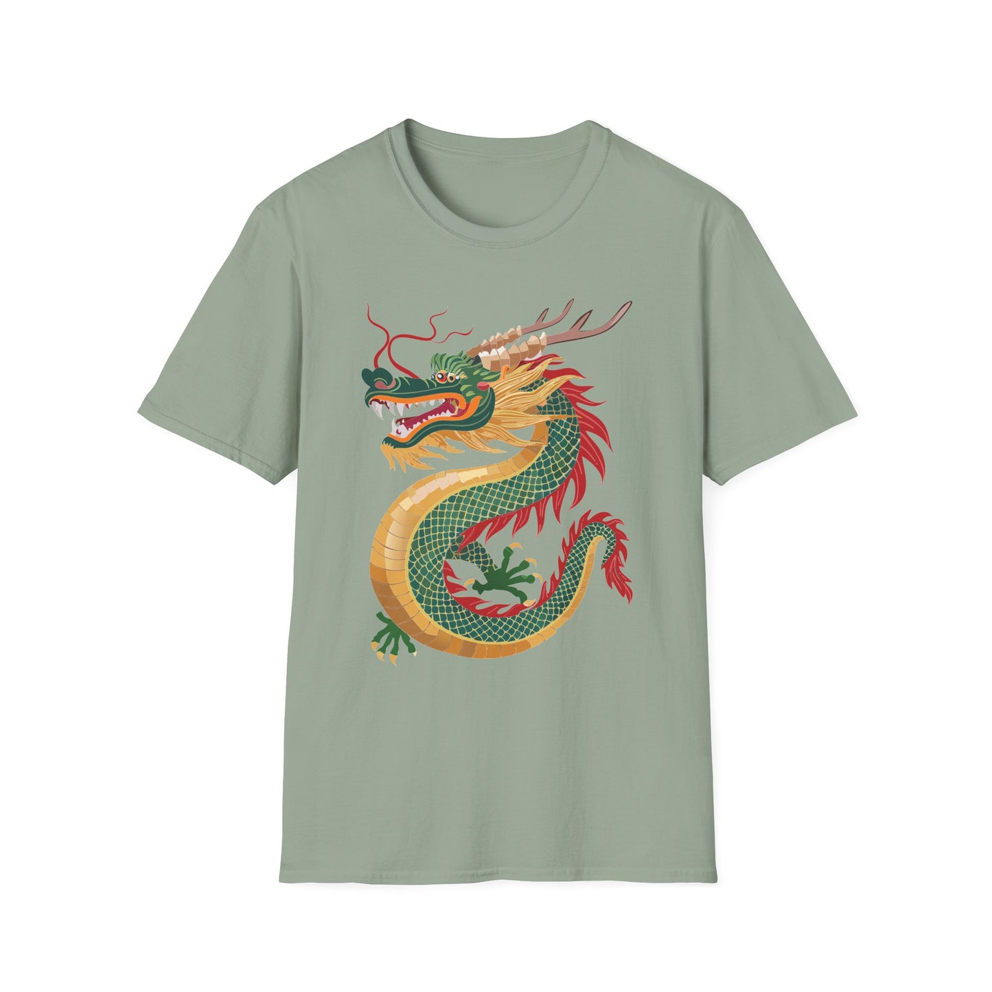 Dragon T Shirt Unisex Dragon Shirt With Animal Art Design Gildan Softstyle 64000 Tee