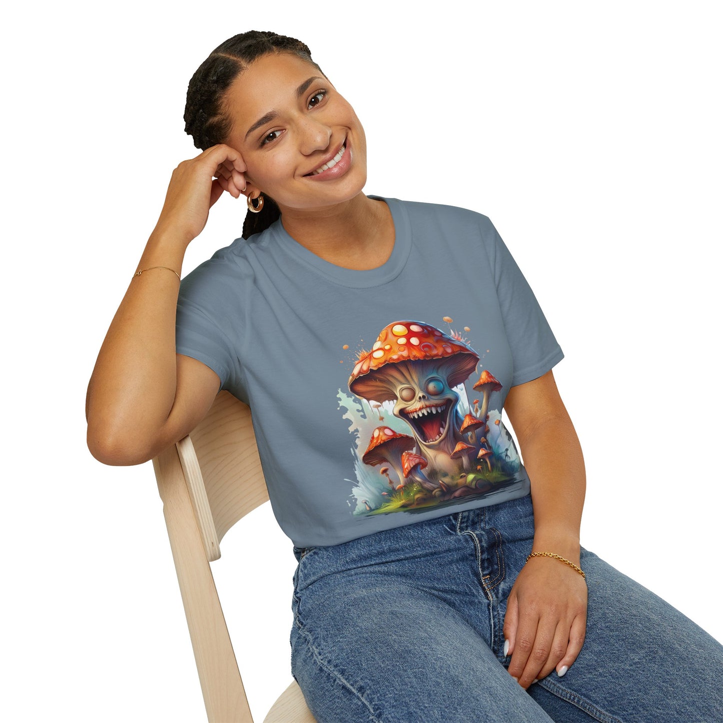 Mashroom Short Sleeve Tee Unisex Funny Mashroom Shirt With Fungus Graphic Gildan Softstyle 64000