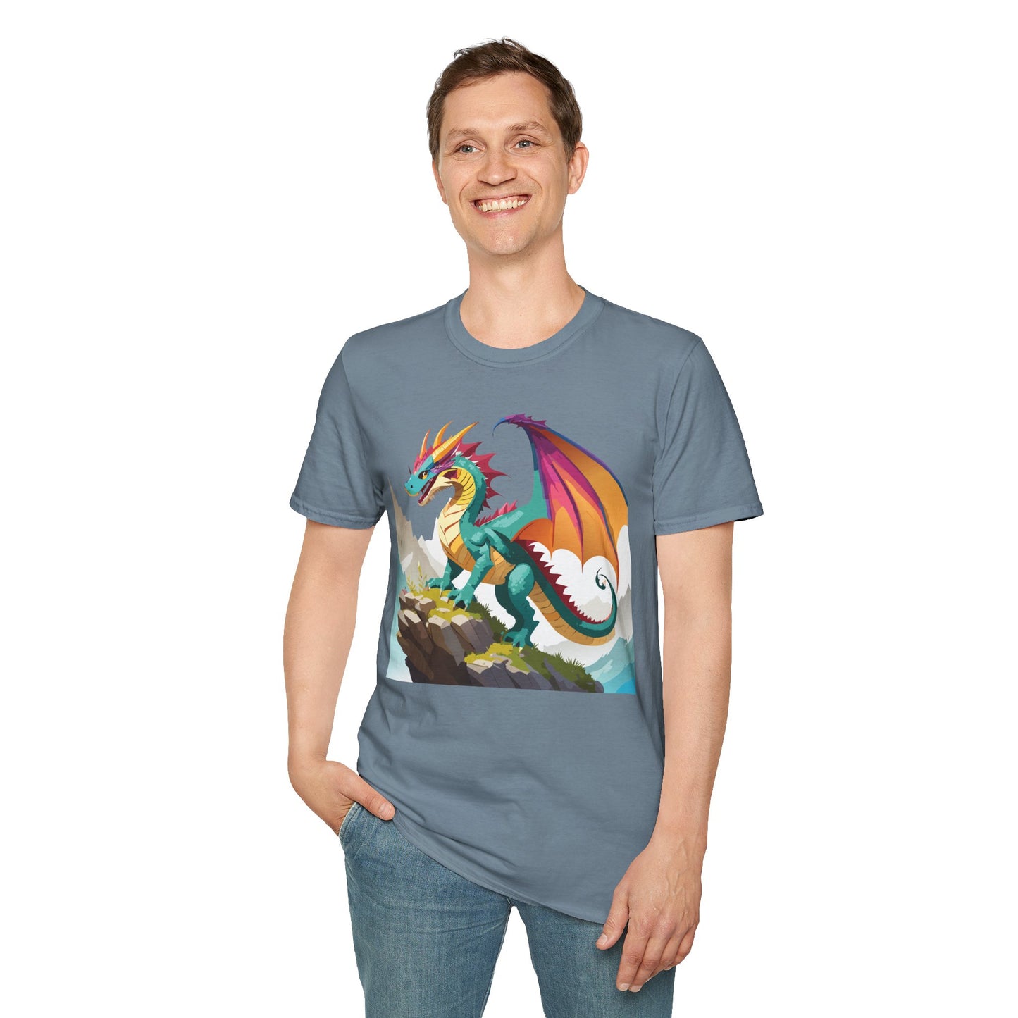 Dragon T Shirt Unisex Dragon Shirt With Animal Art Design Softstyle Cotton Tee Shirt