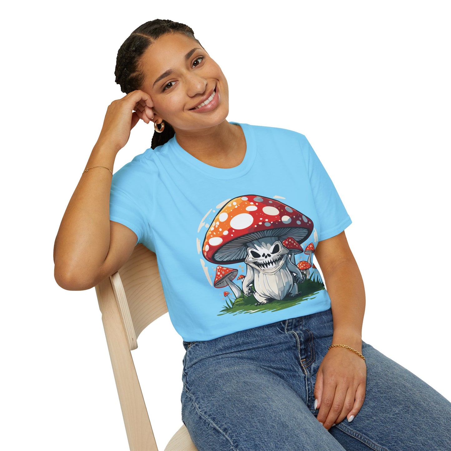 Mashroom Tee Shirt Unisex Softstyle 64000 100 Percent Ring Spun Cotton Funny Mashroom Fungus Design
