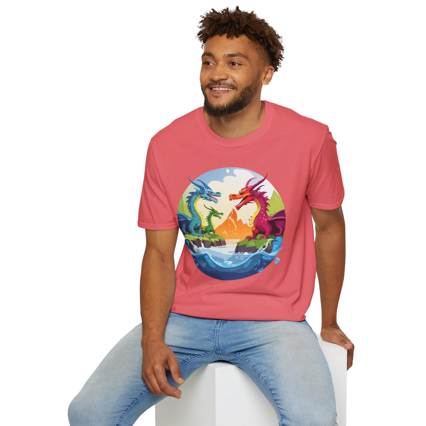 Dragon T Shirt Unisex Dragon Tee 100 Percent Ring Spun Cotton Softstyle Comfort Fit