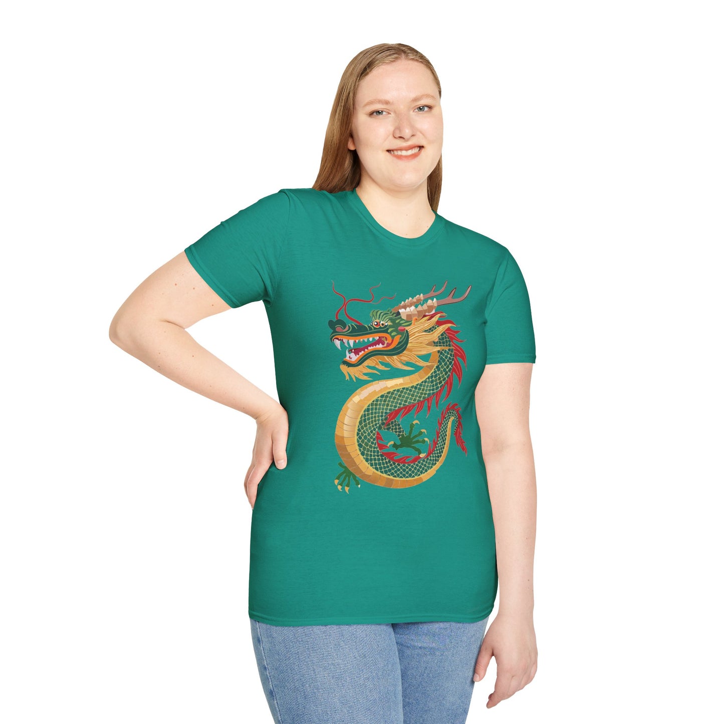 Dragon T Shirt Unisex Dragon Shirt With Animal Art Design Gildan Softstyle 64000 Tee