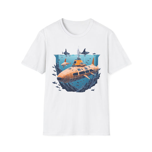 Ocean Tee Shirt, Ocean Shirt, Shirt with Ocean, U boat Tees, Shirt with U-Boat