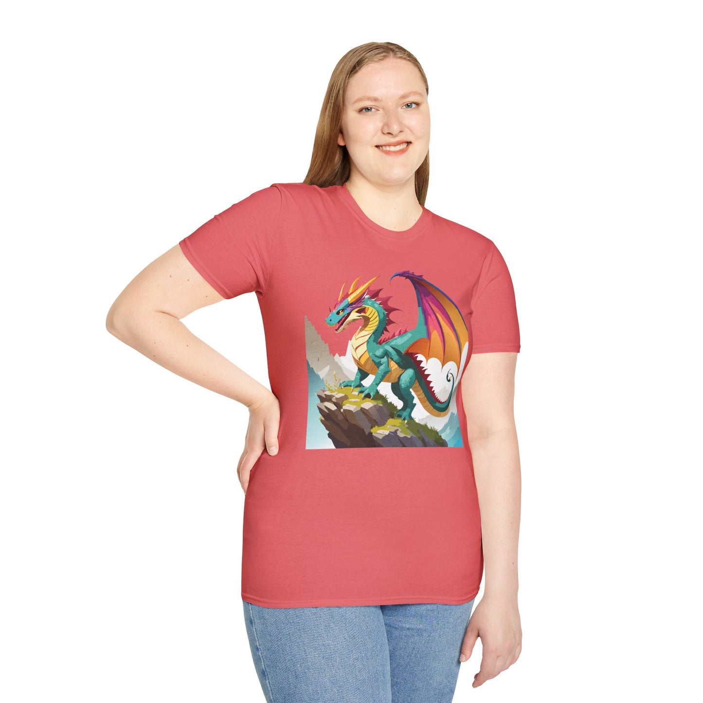 Dragon T Shirt Unisex Dragon Shirt With Animal Art Design Softstyle Cotton Tee Shirt