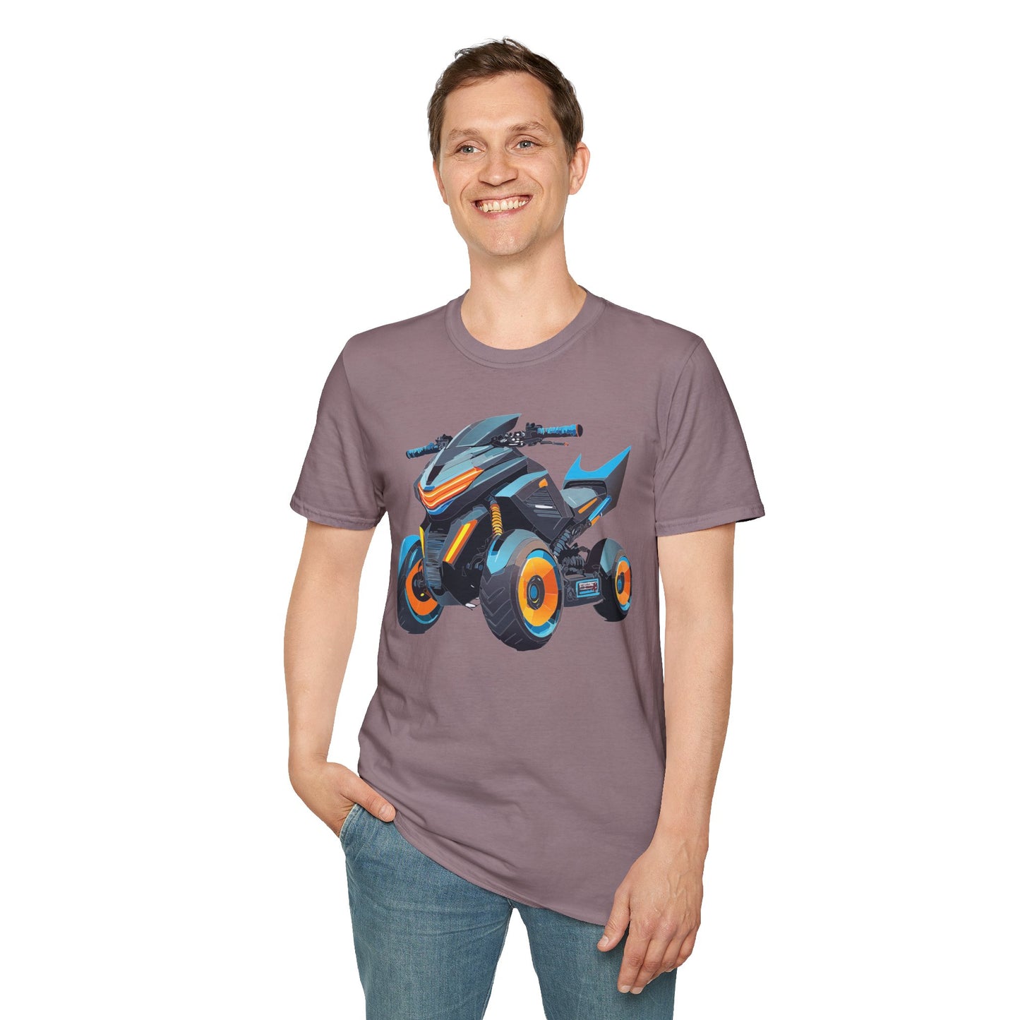 Unisex Motorcycle Art Design T Shirt Softstyle 64000 MTB Graphic Tee For Riders