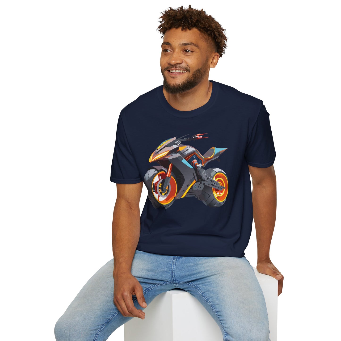 Unisex Bike T Shirt With Motorcycle Graphic MTB Tee Cotton Softstyle Comfort For Riders