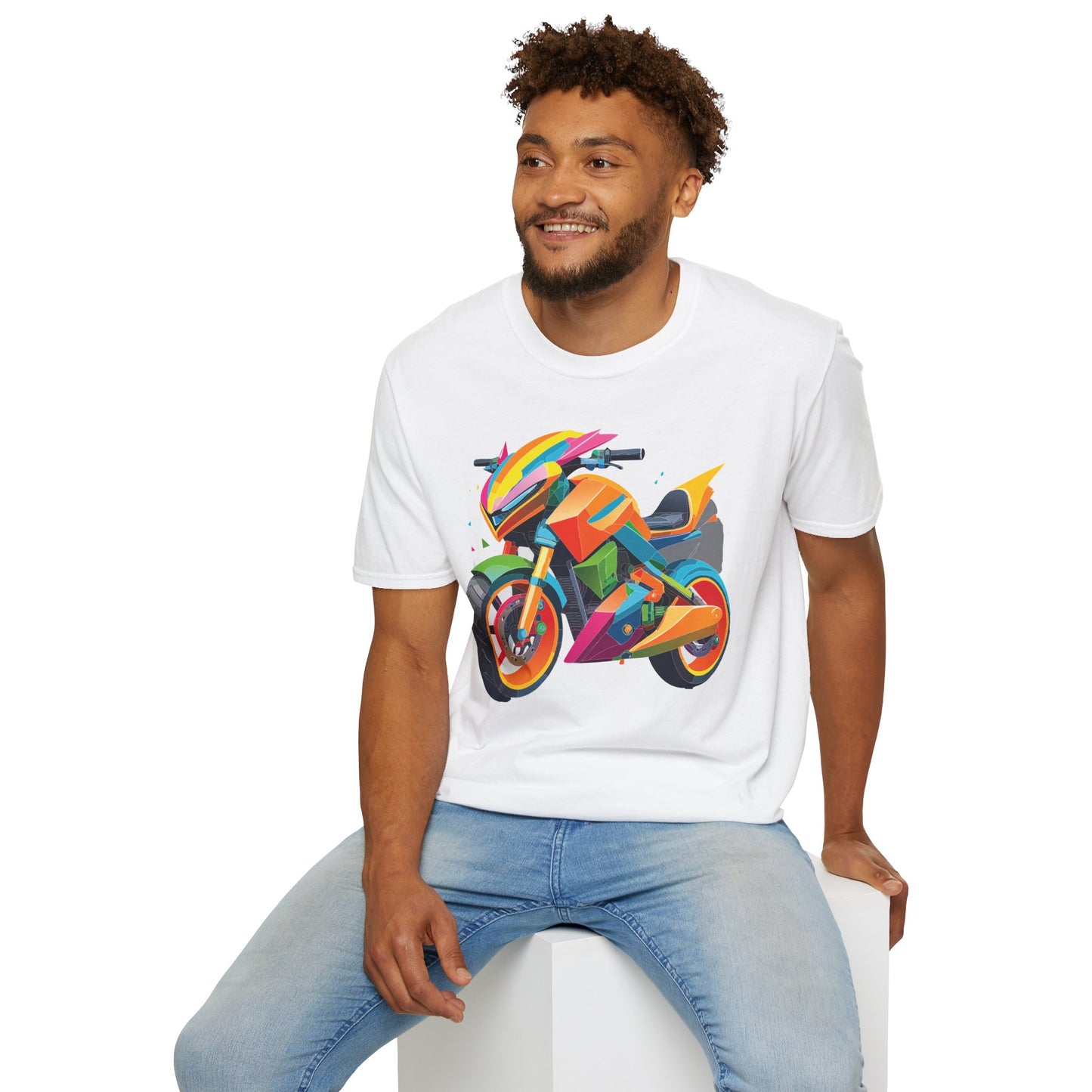Unisex Bike T Shirt Moto Shirt MTB T Shirt With Art Design Softstyle Cotton Tee For Enthusiasts