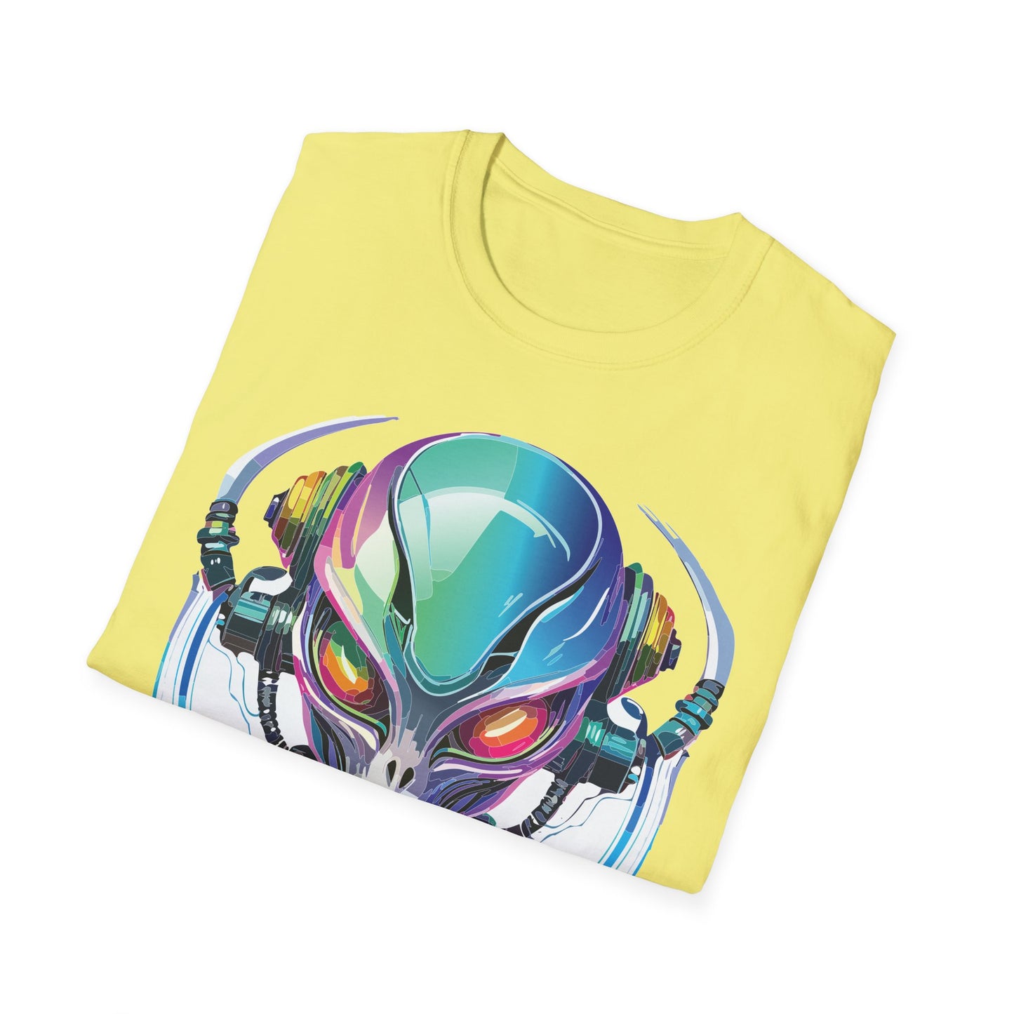 Alien Cosmos T Shirt Unisex Softstyle 64000 Tee With Alien Space Design 100 Percent Ringspun Cotton