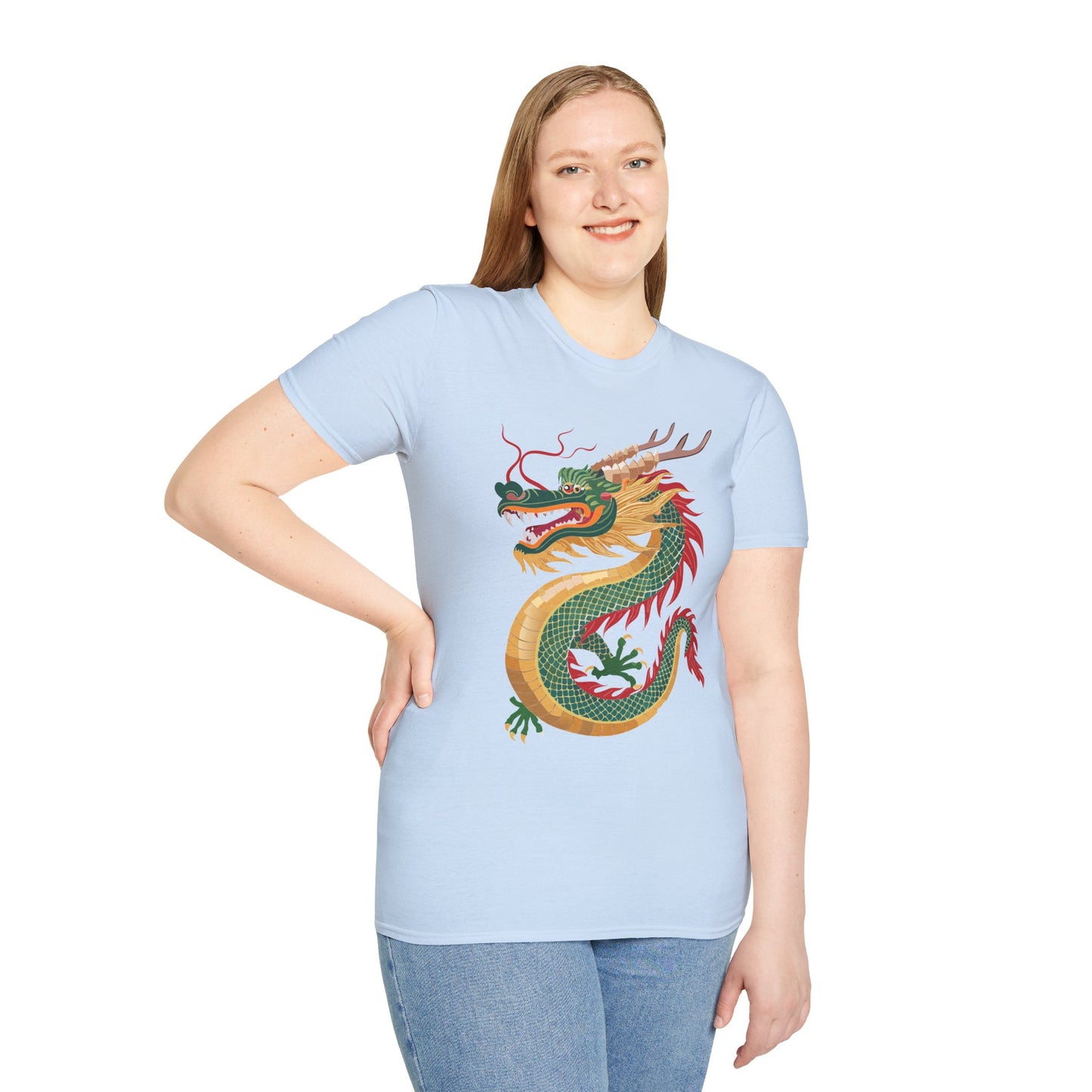 Dragon T Shirt Unisex Dragon Shirt With Animal Art Design Gildan Softstyle 64000 Tee