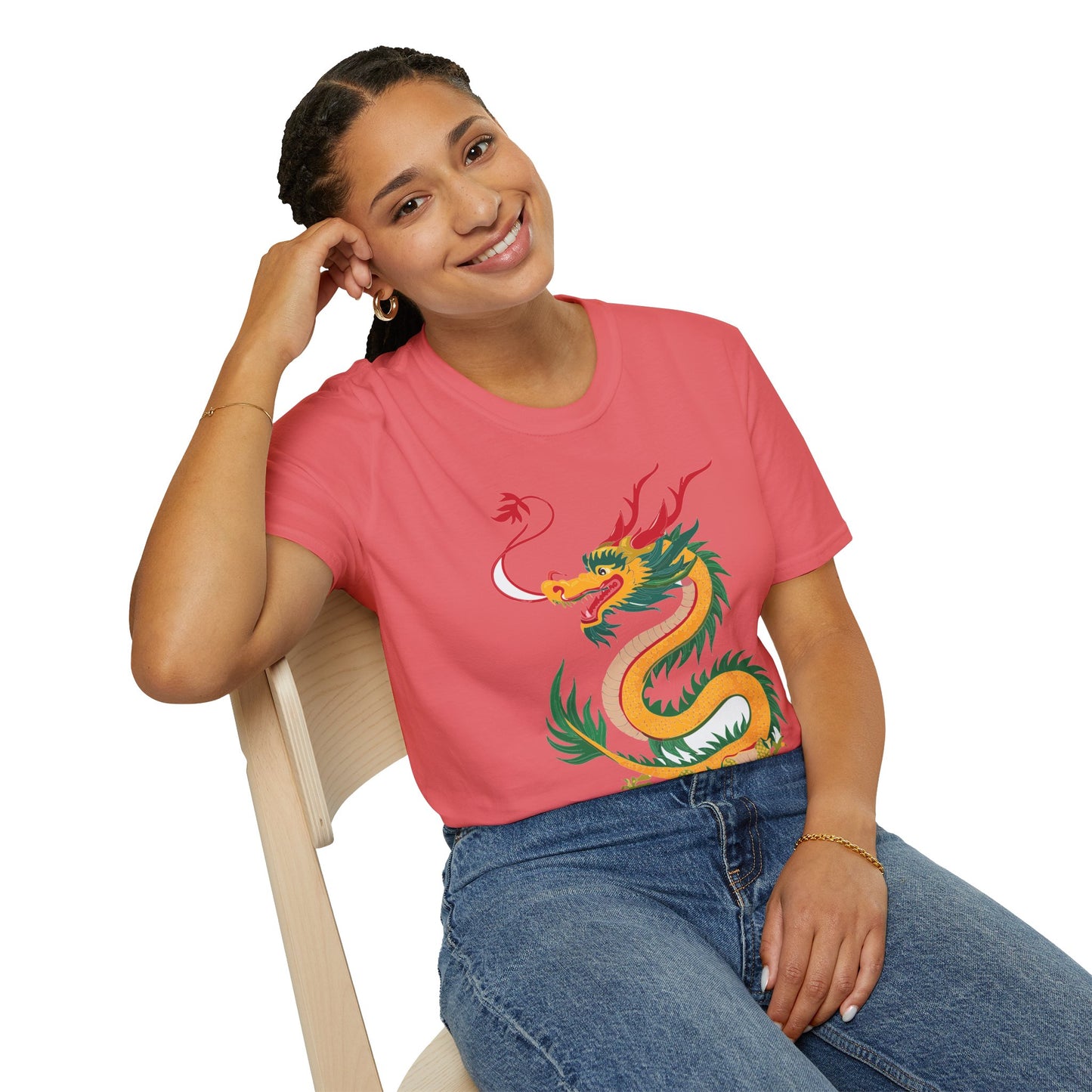 Dragon T Shirt Unisex Dragon Shirt Animal Shirt Gildan Softstyle 64000 100 Percent Cotton Tee