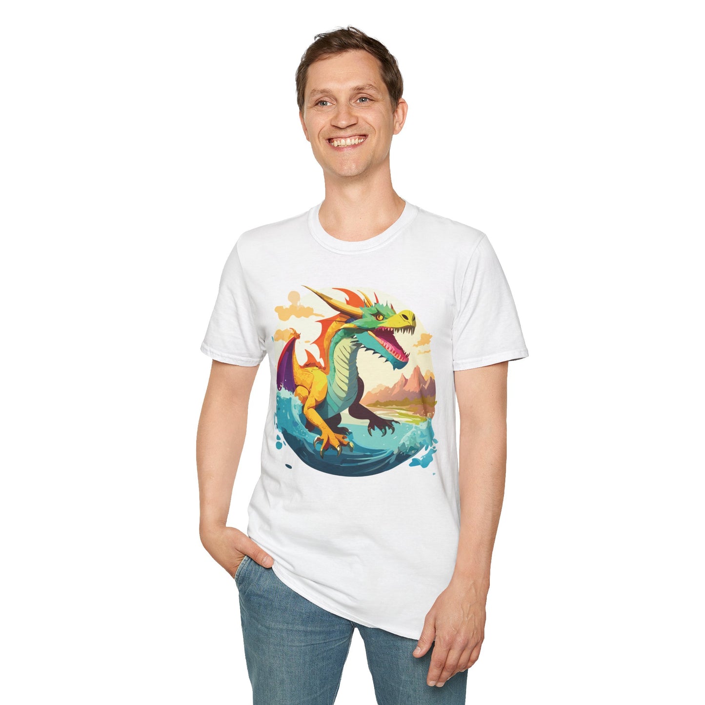 Dragon T Shirt Unisex Animal Print Dragon Shirt Gildan Softstyle Cotton Tee 64000