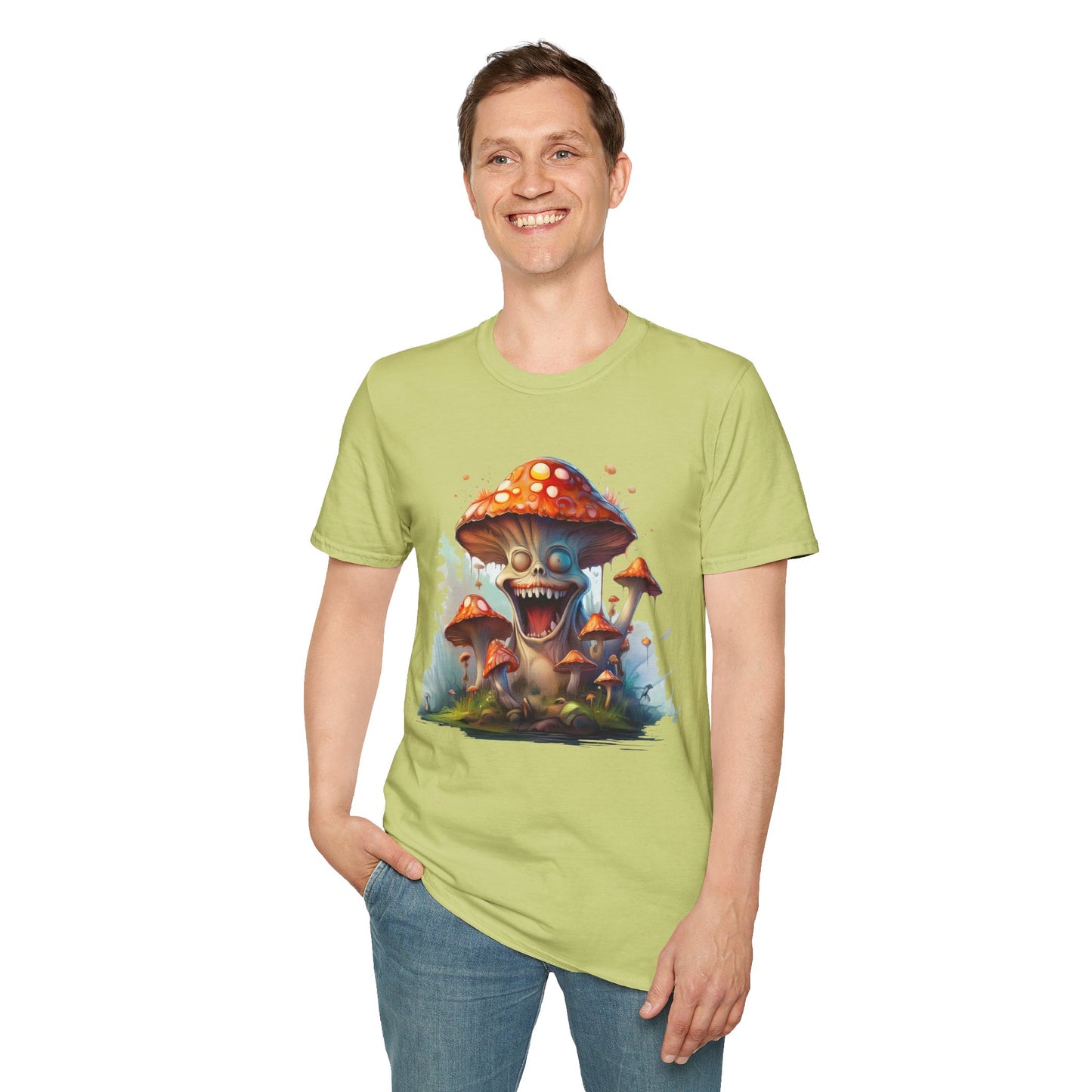 Mashroom Short Sleeve Tee Unisex Funny Mashroom Shirt With Fungus Graphic Gildan Softstyle 64000