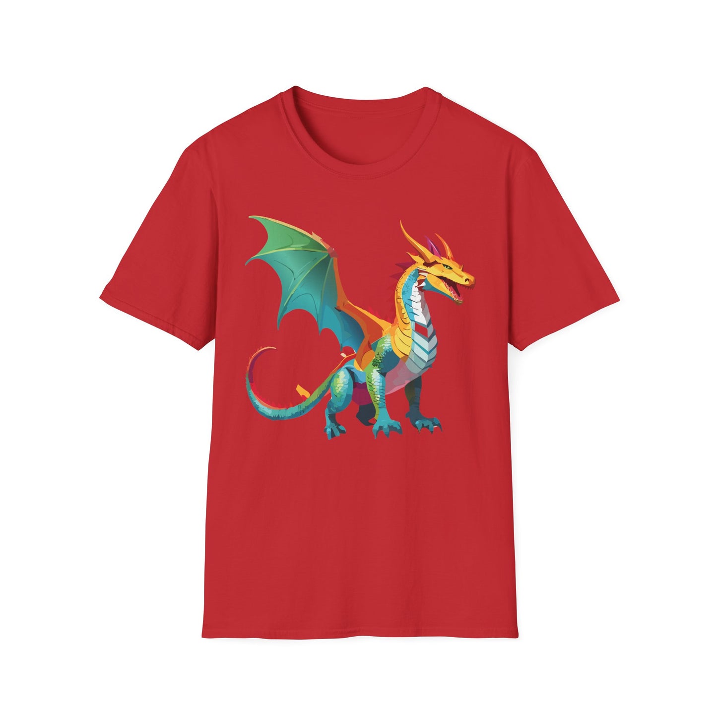 Dragon T Shirt Unisex Animal Design Tee Softstyle Gildan 64000 100 Percent Ring Spun Cotton