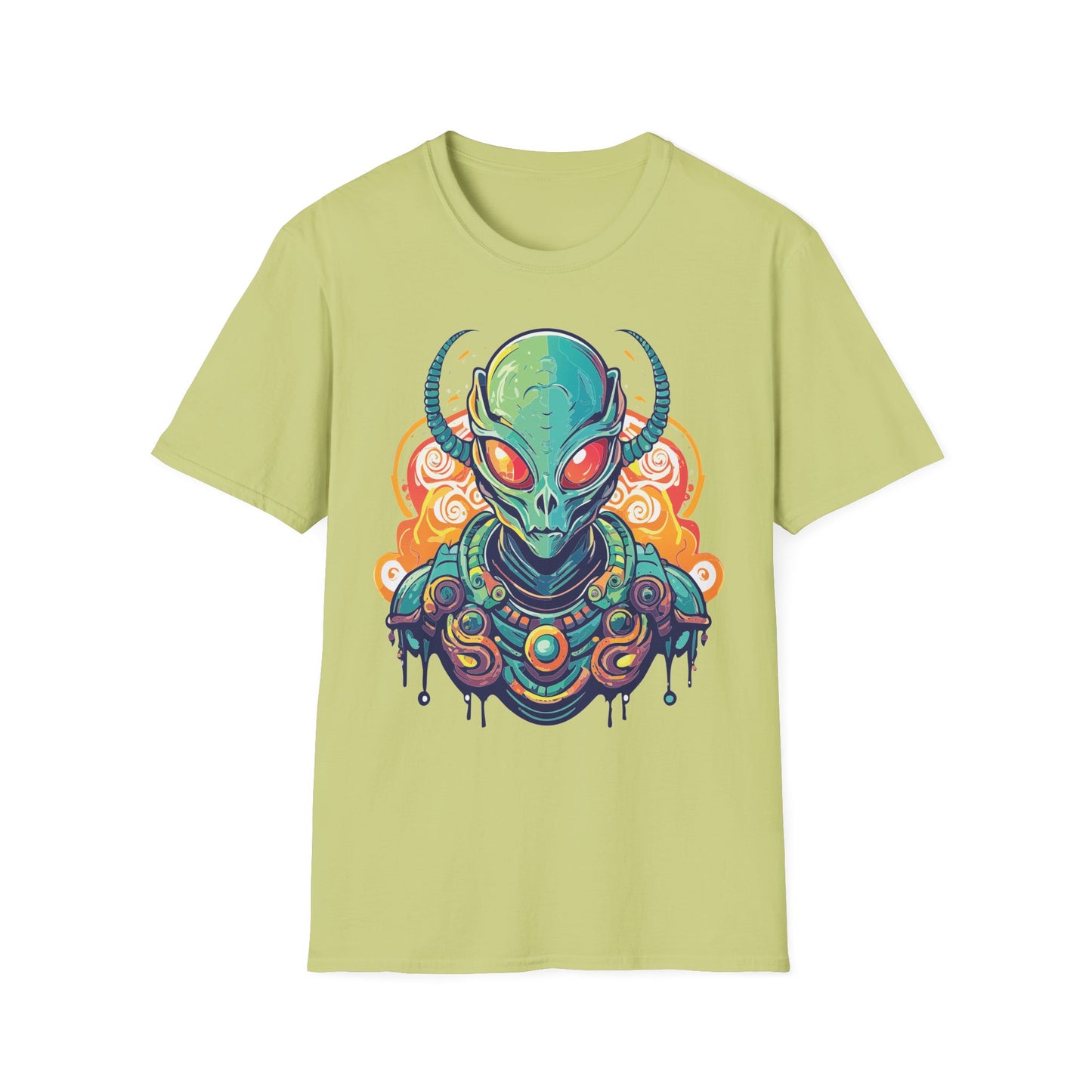 Cosmos Alien T Shirt Unisex Softstyle Cotton Tee With Space Artwork Graphic Design