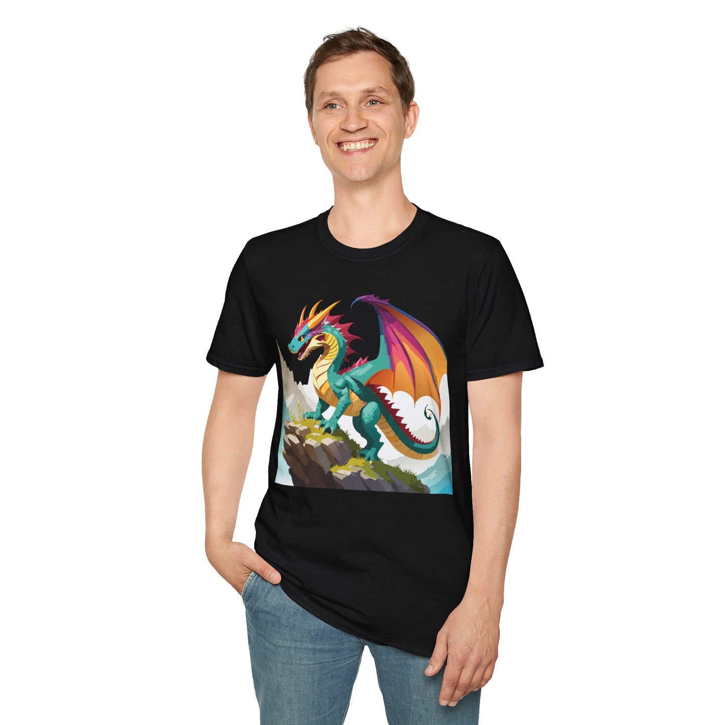 Dragon T Shirt Unisex Dragon Shirt With Animal Art Design Softstyle Cotton Tee Shirt
