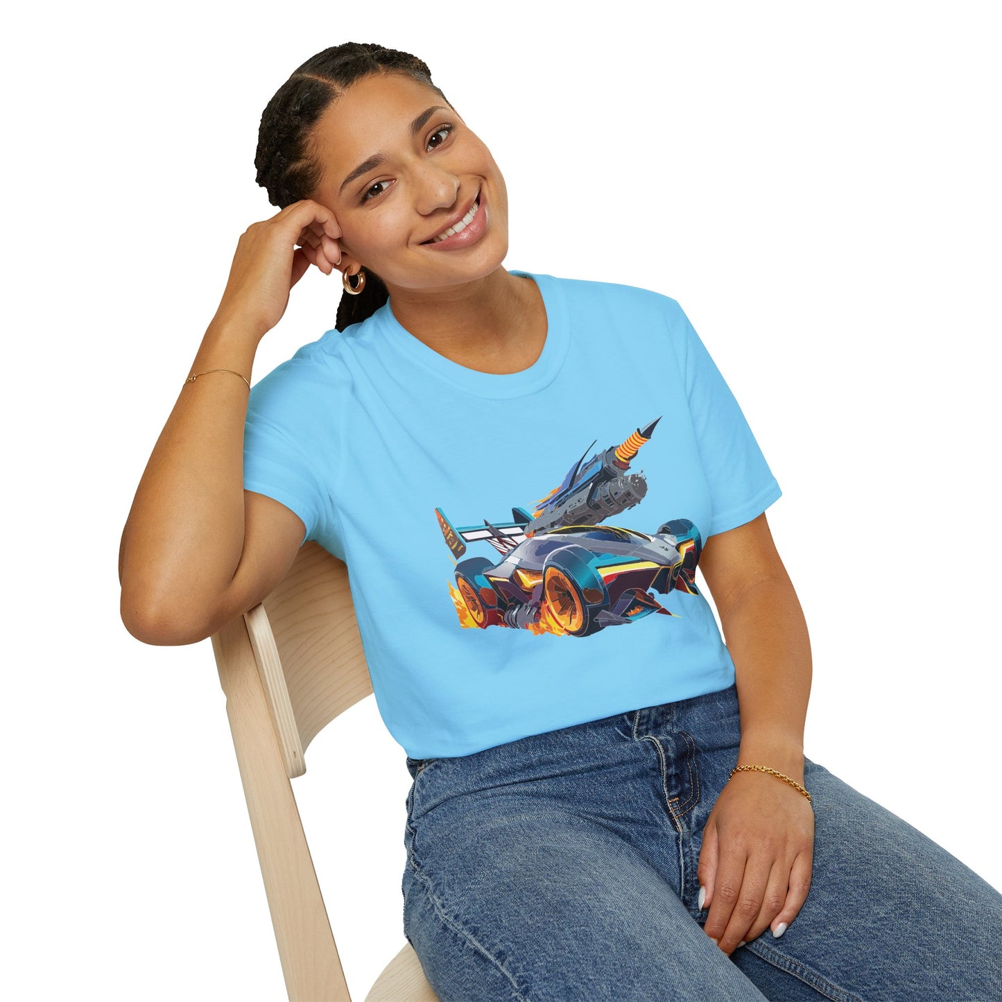 Unisex Car T Shirt Softstyle Cotton Tee With Car Design Hot Wheels Graphic Tee For Men And Women