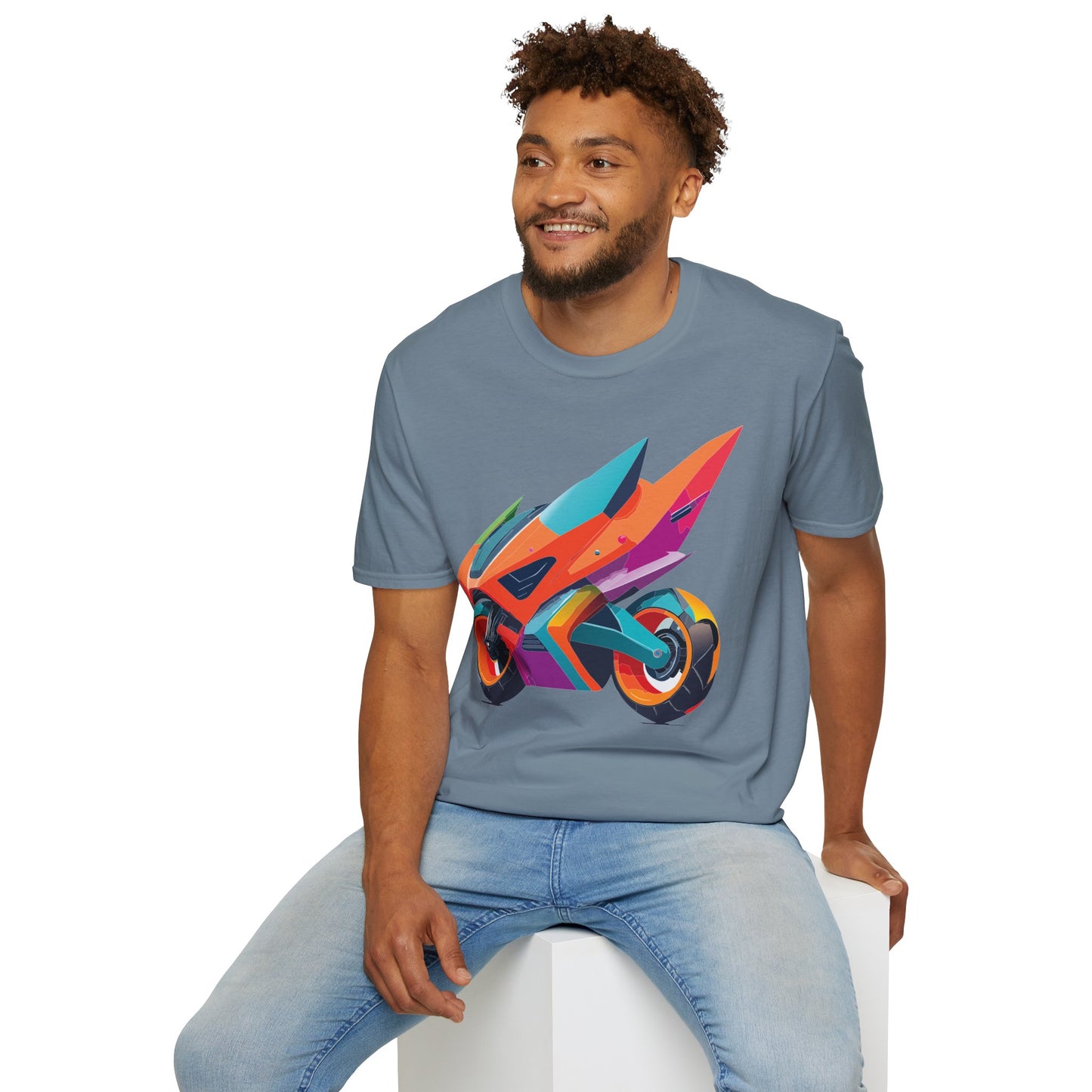 Unisex Bike T Shirt Moto Shirt Motorcycle MTB T Shirt 100 Percent Cotton Softstyle