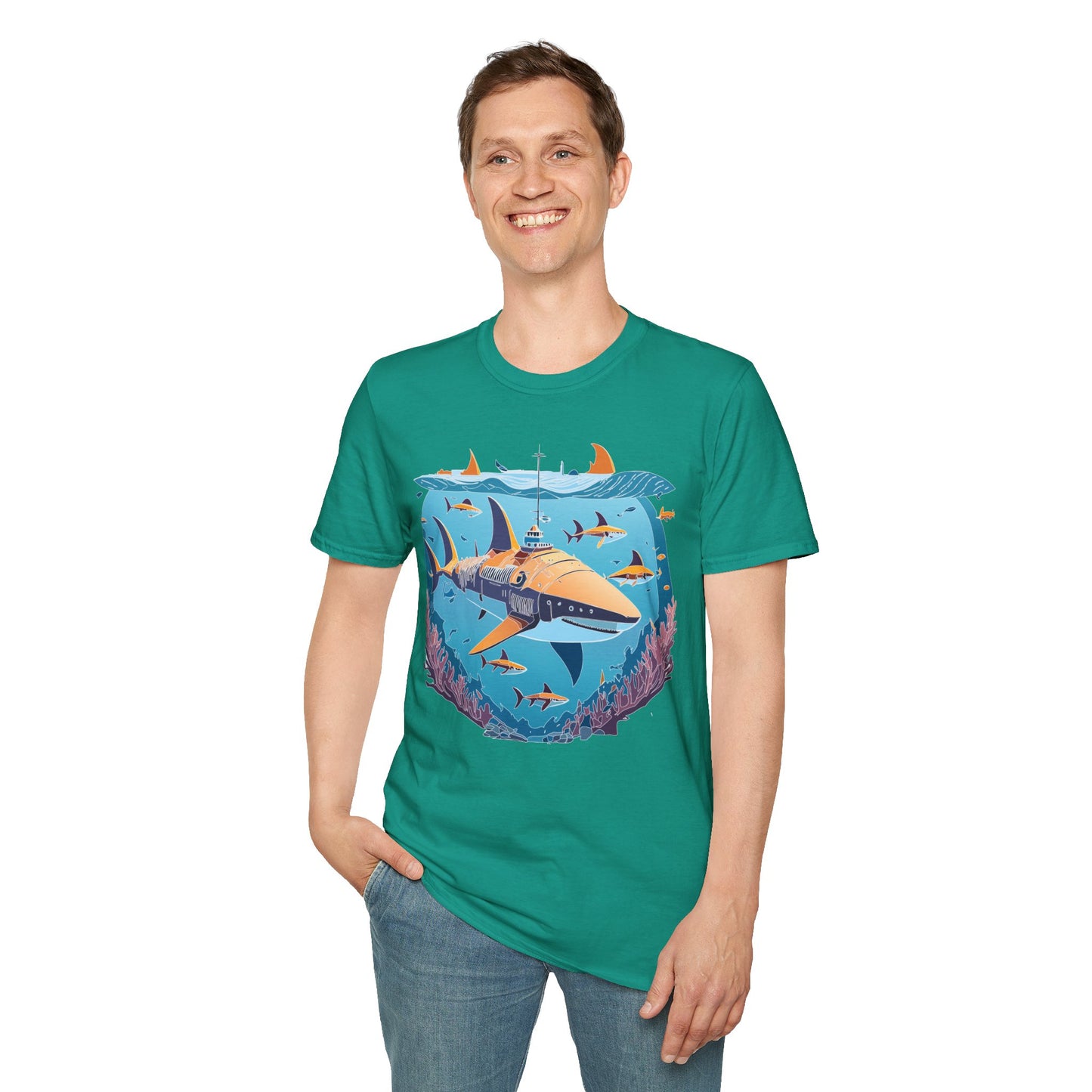 Ocean Tee Shirt, Ocean Shirt, Shirt with Ocean, U boat Tees, Shirt with U-Boat