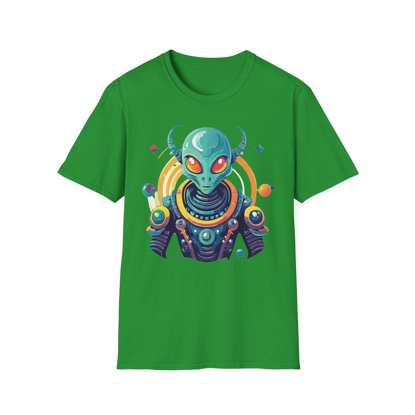 Alien Cosmos T Shirt Unisex Softstyle Cotton Tee With Alien Art Design Premium Comfort