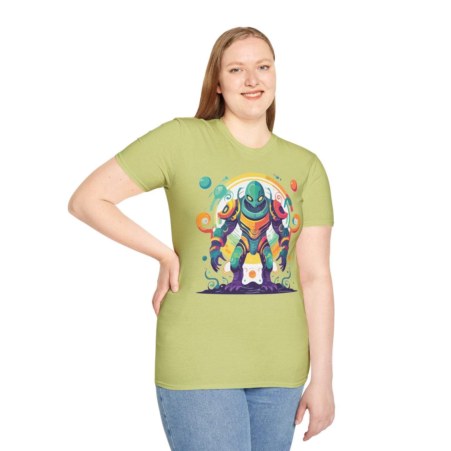 Cosmos Alien T Shirt Unisex Softstyle 64000 with Art Design Durable Comfort Artwork Tee