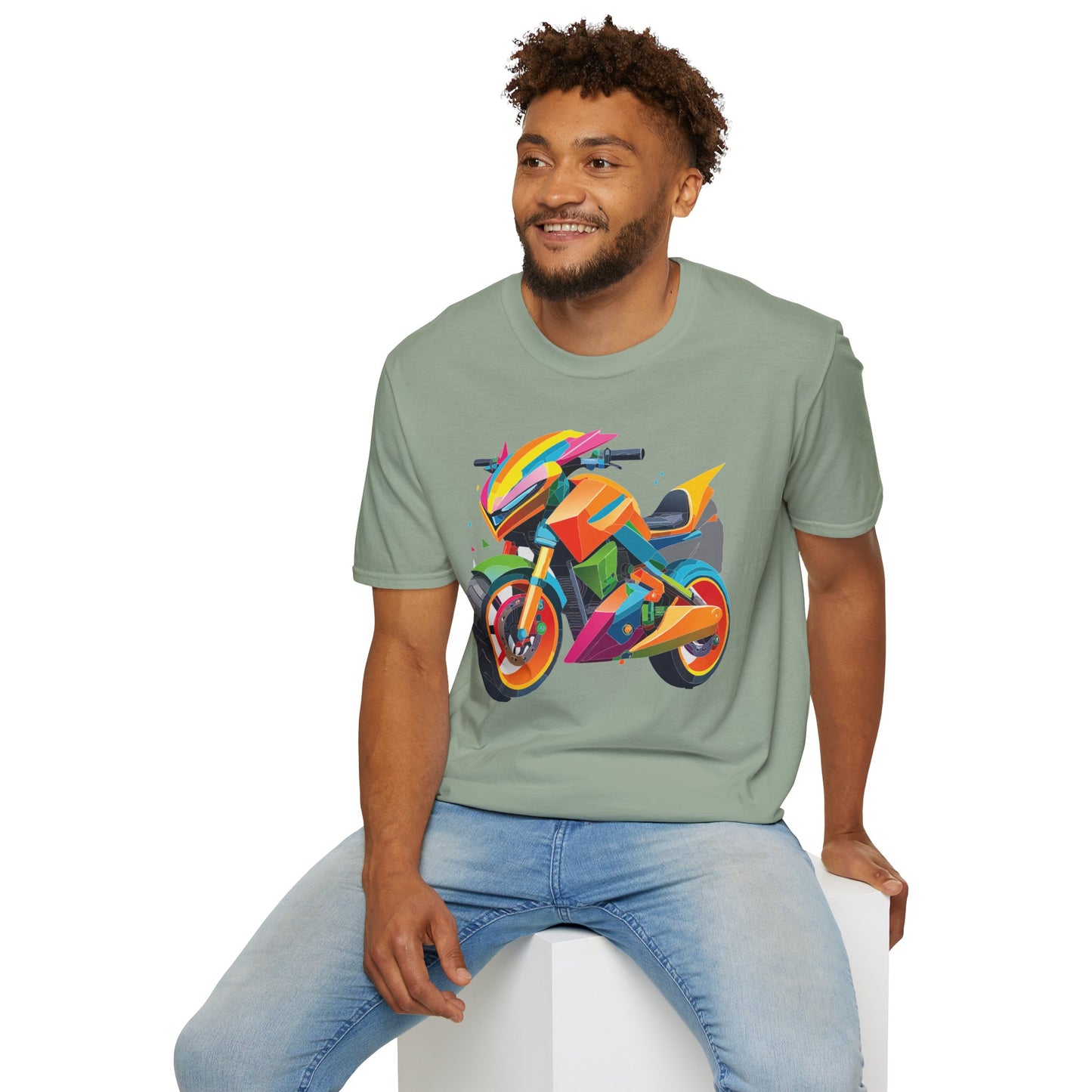 Unisex Bike T Shirt Moto Shirt MTB T Shirt With Art Design Softstyle Cotton Tee For Enthusiasts