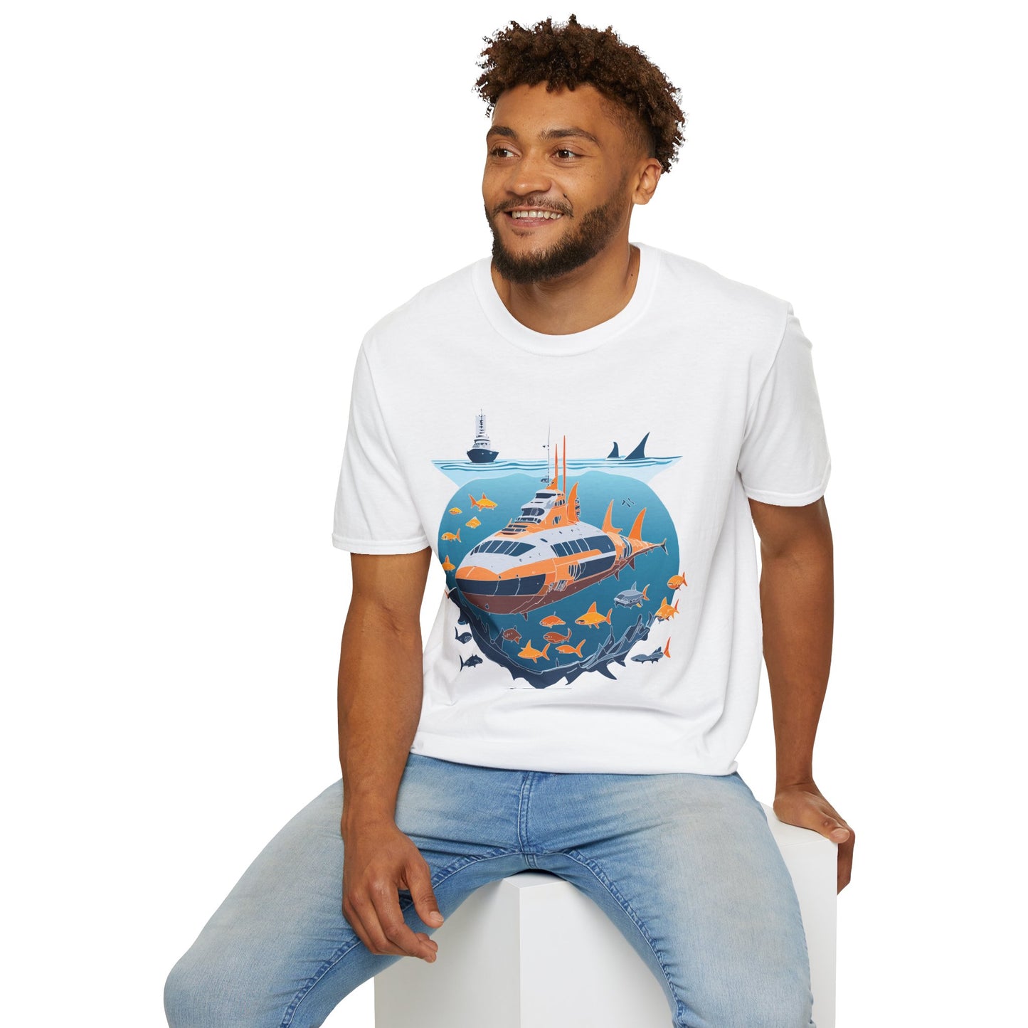 Ocean Tee Shirt, Ocean Shirt, Shirt with Ocean, U boat Tees, Shirt with U-Boat