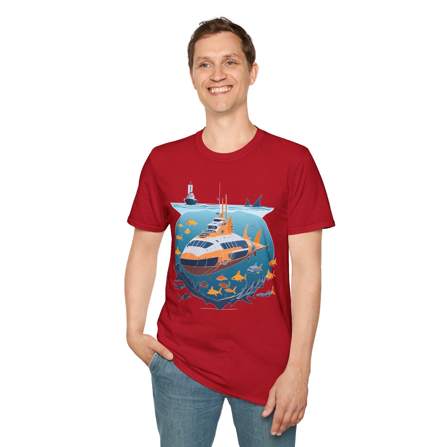 Ocean Tee Shirt, Ocean Shirt, Shirt with Ocean, U boat Tees, Shirt with U-Boat