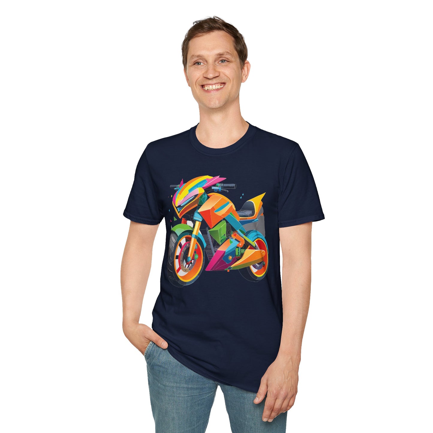 Unisex Bike T Shirt Moto Shirt MTB T Shirt With Art Design Softstyle Cotton Tee For Enthusiasts