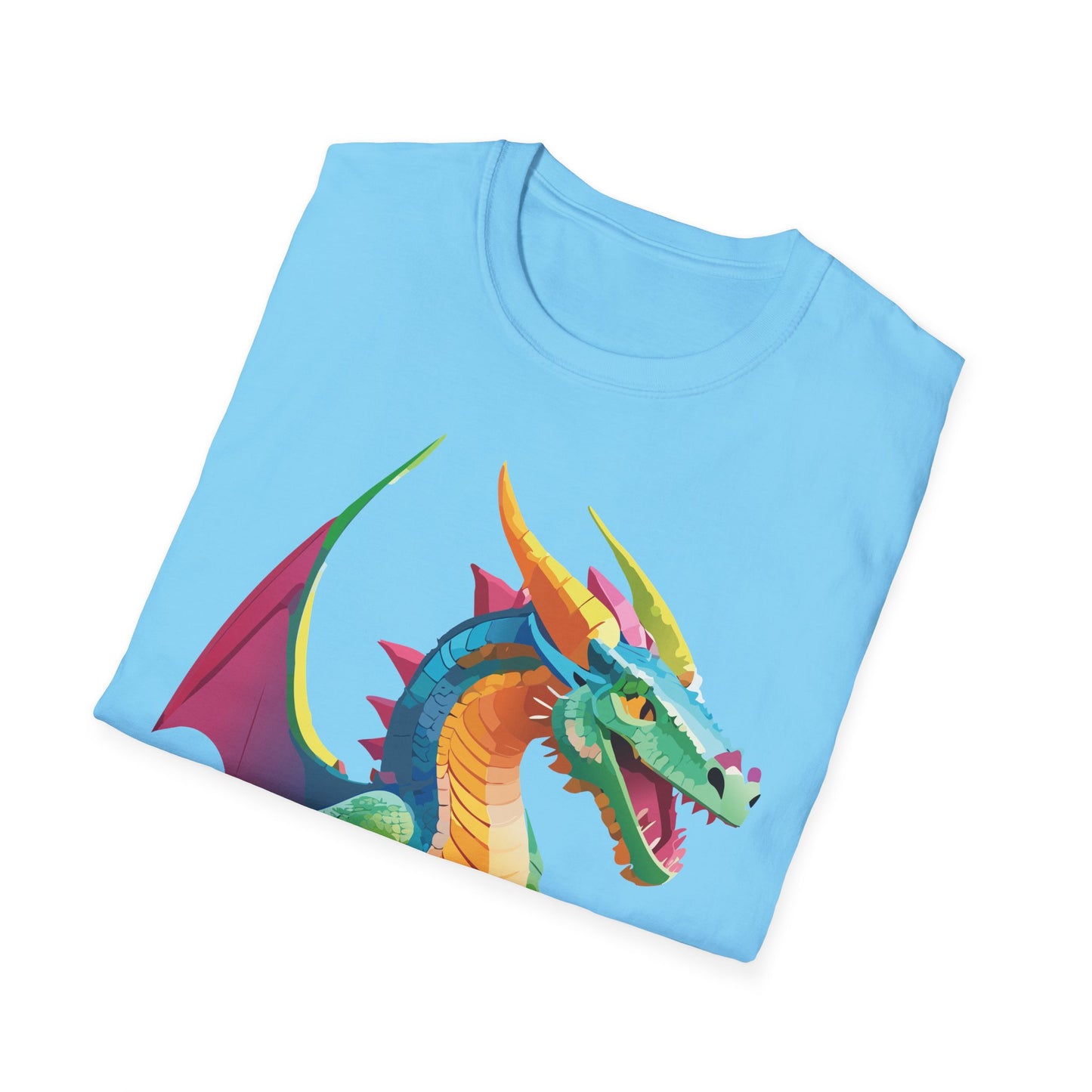 Unisex Dragon Graphic Tee Softstyle Short Sleeve T Shirt Made From Ring Spun Cotton