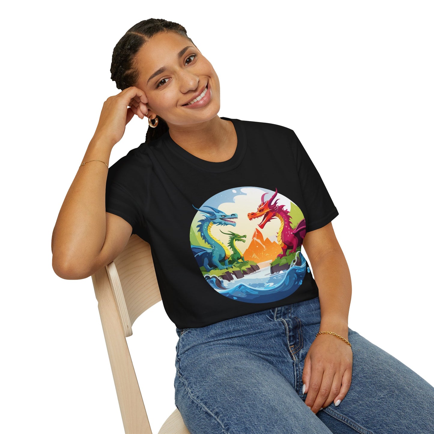 Dragon T Shirt Unisex Dragon Tee 100 Percent Ring Spun Cotton Softstyle Comfort Fit