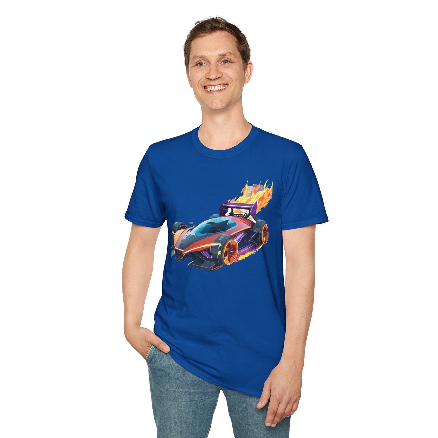 Unisex Car T Shirt Hot Wheels Graphic Tee Car Shirt Gildan Softstyle 64000 Cotton Tee
