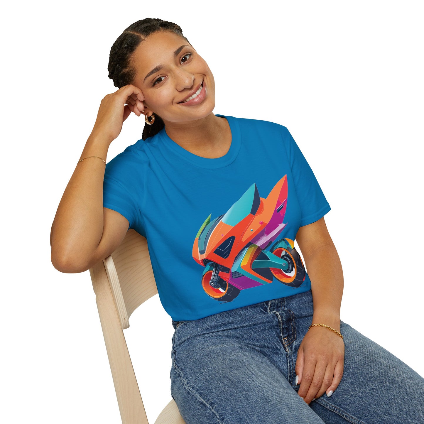 Unisex Bike T Shirt Moto Shirt Motorcycle MTB T Shirt 100 Percent Cotton Softstyle