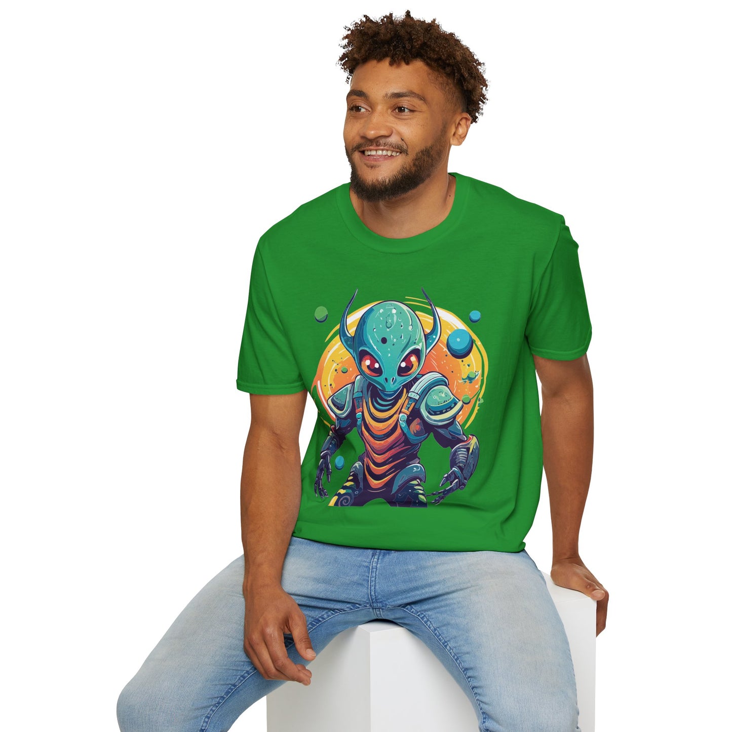 Alien Cosmos Shirt Unisex Softstyle Tee With Alien Art Design Space Theme Graphic Tee
