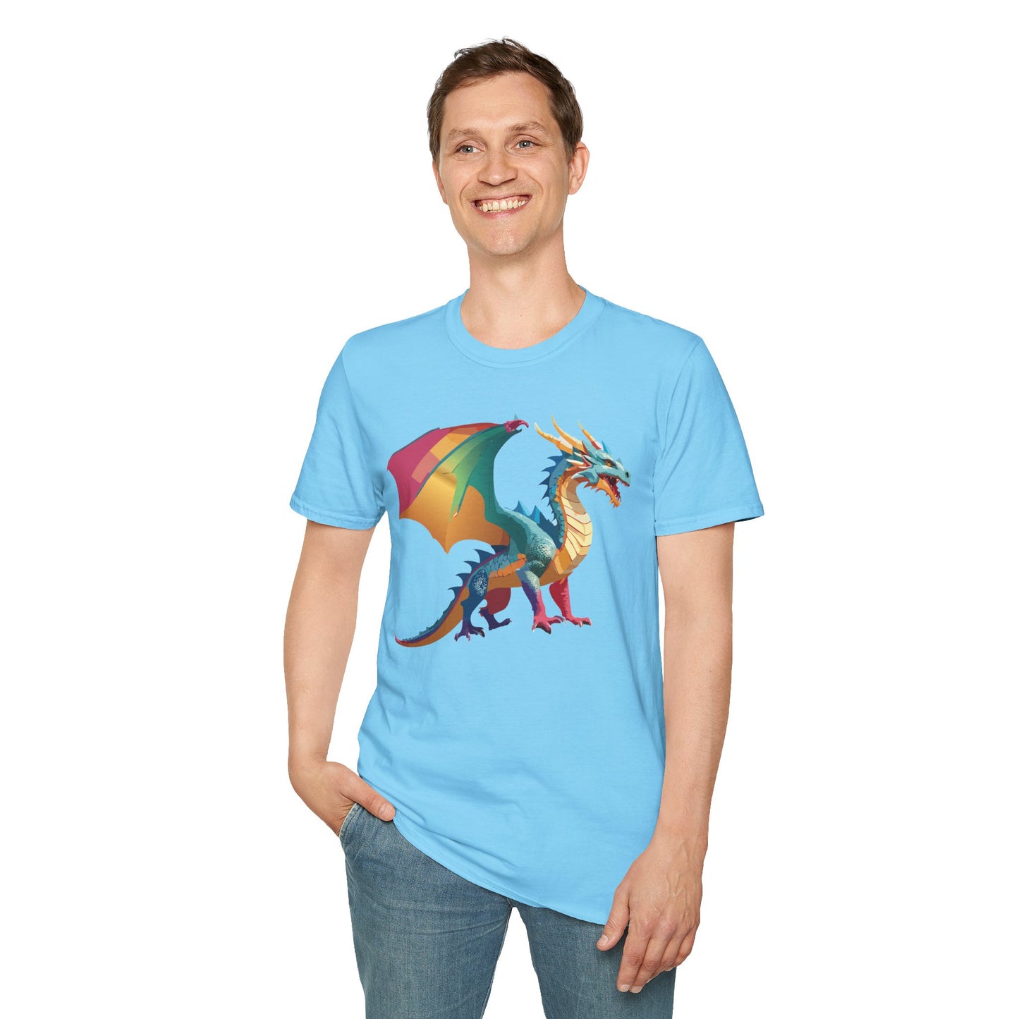 Dragon T Shirt Unisex Dragon Shirt Animal Design Tee Softstyle 100 Percent Ring Spun Cotton