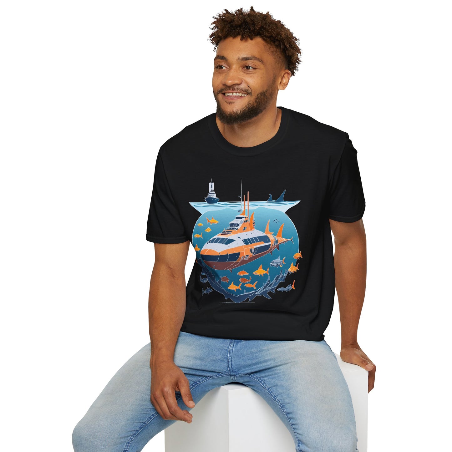 Ocean Tee Shirt, Ocean Shirt, Shirt with Ocean, U boat Tees, Shirt with U-Boat
