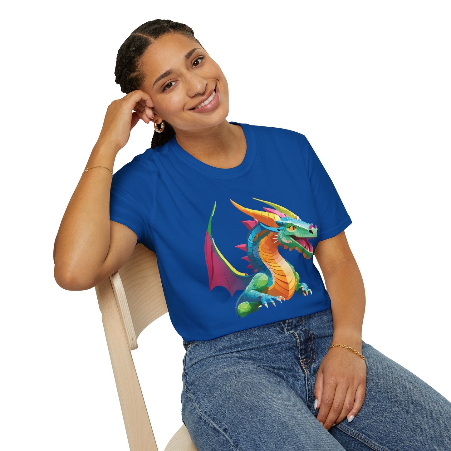 Unisex Dragon Graphic Tee Softstyle Short Sleeve T Shirt Made From Ring Spun Cotton