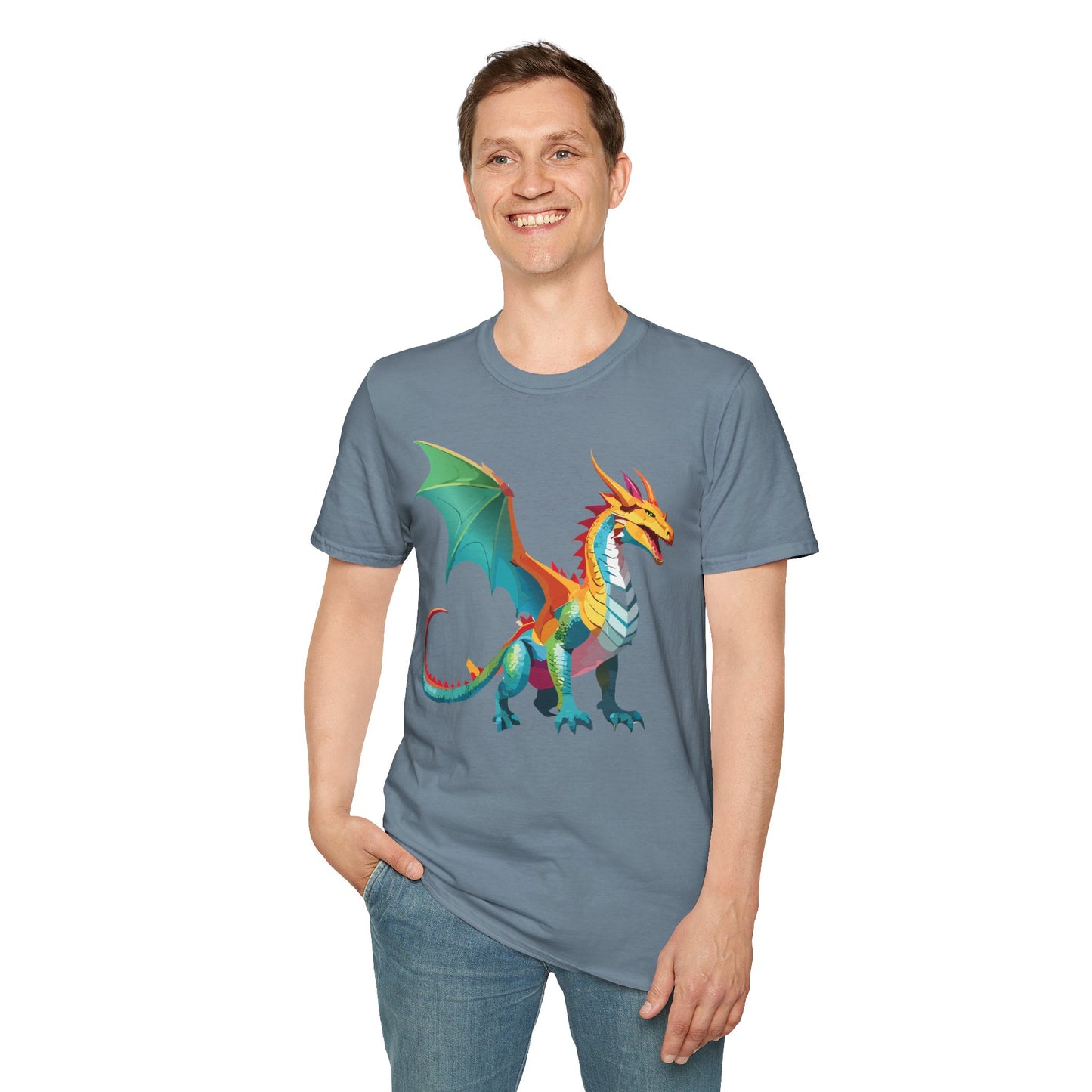 Dragon T Shirt Unisex Animal Design Tee Softstyle Gildan 64000 100 Percent Ring Spun Cotton